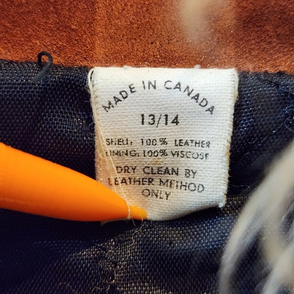 Vtg Burnt Orange Suede Penny Lane Jacket Groovy 70s Leather Western Coat 13 14 L - Picture 9 of 16